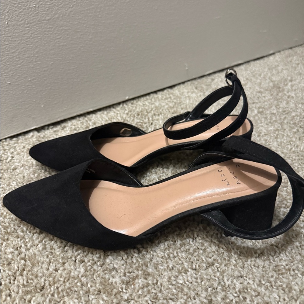 Black Ankle Strap Women's Shoes
